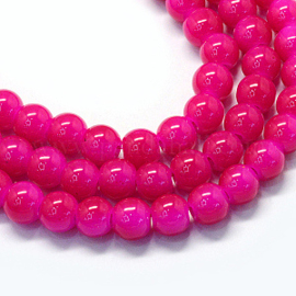Imitatie Jade glaskralen streng Cerise