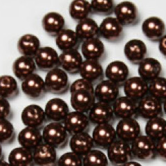 Acryl Parels donkerbruin 6mm  25 st.