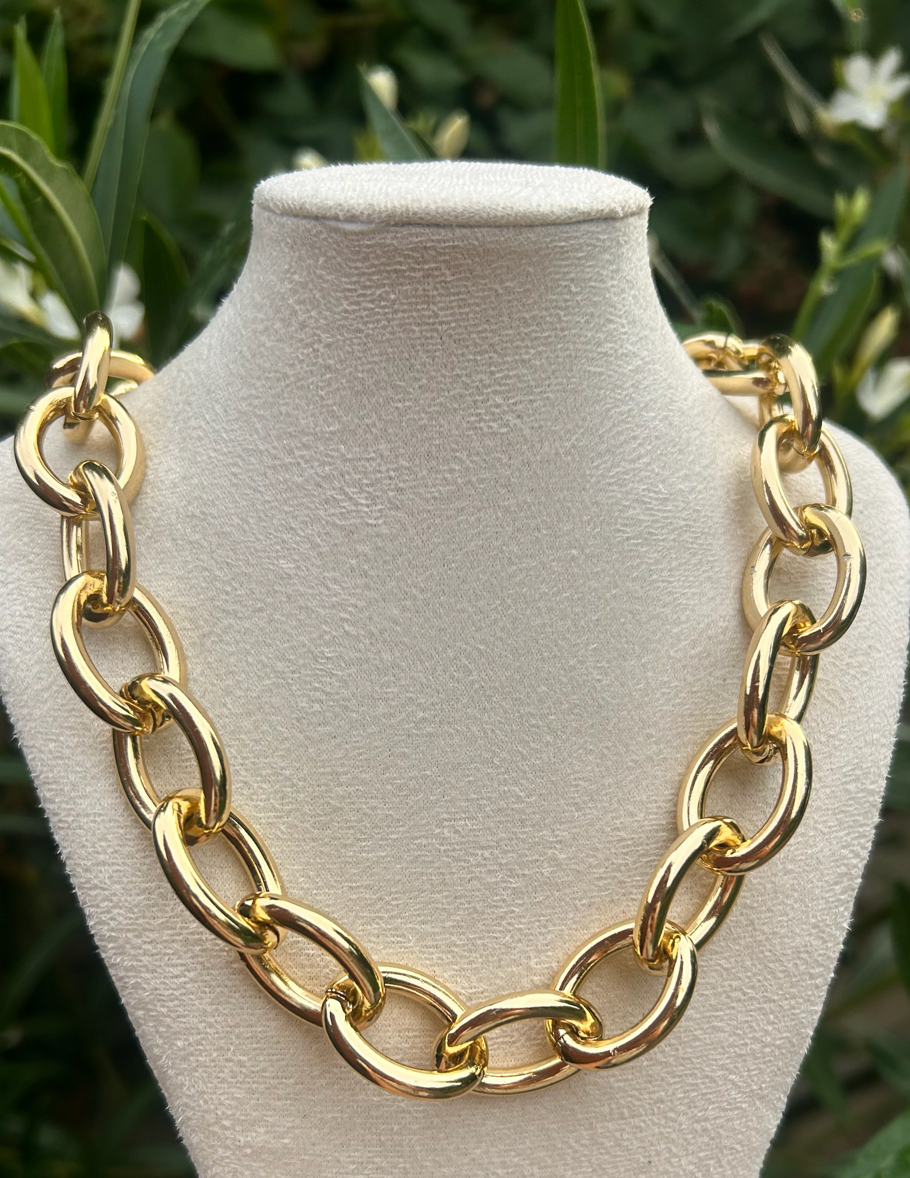 Grove ovalen goldcolour schakelketting