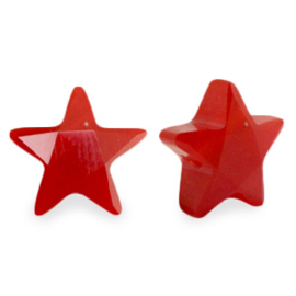 Facet fashion kralen ster Siam red per stuk