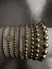 Armband  8mm Exclusieve vergulde goldcolour kralen