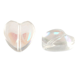 Glas kralen heart Crystal AB