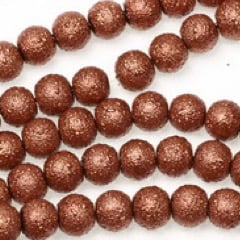 Brown Frosted parels 8mm 25 st.