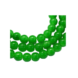 Imitatie Jade glaskralen streng green 6mm