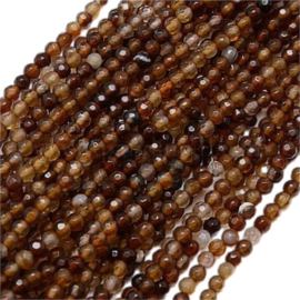 Streng natuursteen kralen mix Brown agaat 4mm