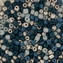 Rocailles Ocean Blue mix 4 mm, 10 gram