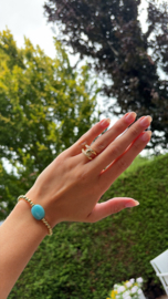Zirconia vergulde ring