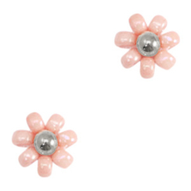 Miyuki bloemen kralen 8mm Salmon pink-silver