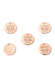 Bedeltje Lotus 8 mm 4 stuks rosé