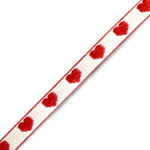 Tekstlint hearts White-red 1 meter