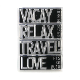 Elizabeth Craft Designs - Block Words - Travel - clearstamps