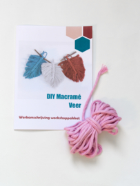 DIY pakket macramé veer roze