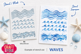 Craft & You Design - Waves A6 Stenci (SC022)