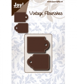 Joy!crafts - Cutting / Snij stencil - Vintage Flourishes - Dubbele tag