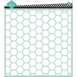 Heidi Swapp - Spray / achtergrondstencil - Hexagon - 30,5 x 30,5 cm