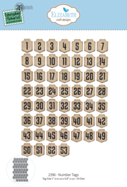 Elizabeth Craft Designs - Every Day Memories - Number Tags - 2396