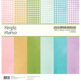 Simple Stories - Simple Vintage Flower Shoppe 12x12 Inch Vintage Basics Kit (24215)