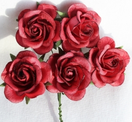 Trellis Roses - Carmine Red