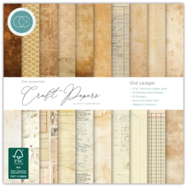 Craft Consortium - Old Ledger 6x6 Inch Premium Paper Pad (CCEPAD045B)