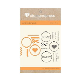 Diamond Press stempel en snijmal Set - Handmade love