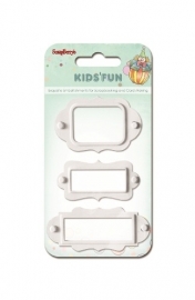 ScrapBerry's - Set of metal frames, Kids’ fun, 3 stuks wit