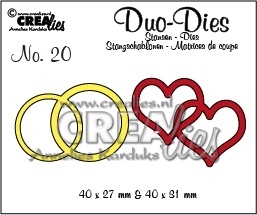 Crealies - Duo Die no. 19 dubbele ring en hart