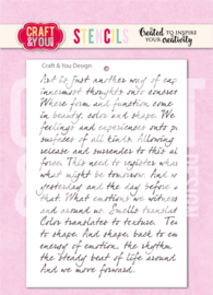 Craft & You Design - Handwritten Tekst A6 Stencil (SC018)