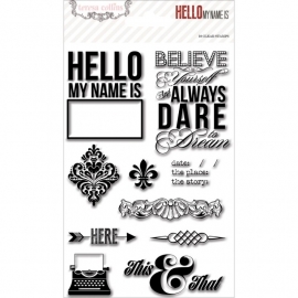 Teresa Collins - Hello My Name Is - Clear Stamps ca. 15 x 10 cm