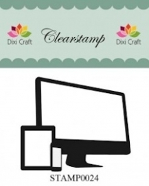 Dixi Craft - Clear Stamp - Computer