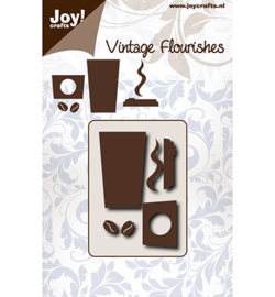 Joy!craftss - Cutting Vintage Flourishes -  Snijstencil - VF – Coffeecup