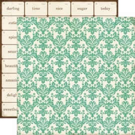 Echo Park Paper - This & That Graceful - Teal Damask