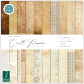 Craft Consortium - Old Ledger 12x12 Inch Premium Paper Pad (CCEPAD045)