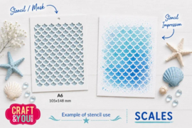 Craft & You Design - Scale Pattern A6 Stenci (SC021)