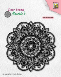 Nellies Choice -  Clearstamp - Mandala - Fantasy Flower - CSMAN005 - 100x100mm