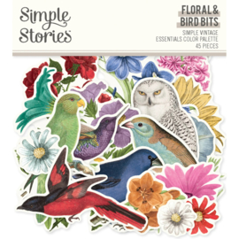 Simple Stories- Simple Vintage Essentials Color Palette Floral & Bird Bits & Pieces (22232)