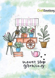 CraftEmotions - clearstamps A6 - Planten handkar Carla Kamphuis