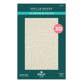 Spelbinders - Turn the Page 3D Embossing Folder Number Field by Esther Glas (E3D-186)