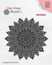 Nellies Choice - Clearstamp - Mandala - Zonnebloem - 2 CSMAN008 - 100x100mm