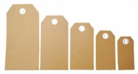 Joy!Crafts Labels karton bruin, 13,2 x 6,6 cm, 25 stuks