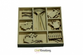 CraftEmotions Houten ornamenten tuingereedschap