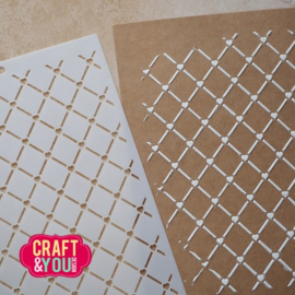 Craft & You Design - Heart Grid A6 Stencil (SC017)
