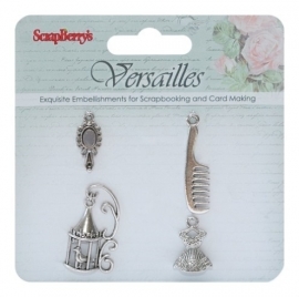 ScrapBerry's - Metal charms set Versailles, 4 stuks