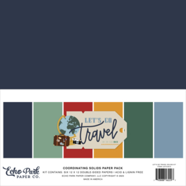 Echo Park Paper - Let's Go Travel 12x12 Inch Coordinating Solids Paper Pack (LGT310015)