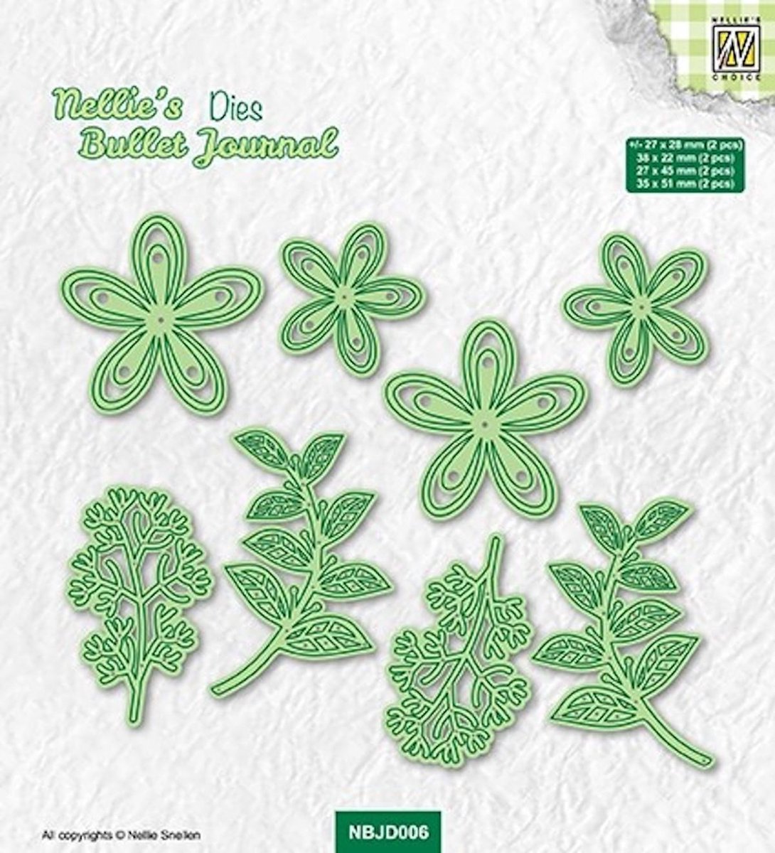 Nellie's Choice • Bullet Journal Cutting Dies Bloemen 8st. - NBJD006
