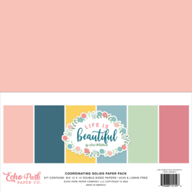 Echo Park Paper - Life Is Beautiful 12x12 Inch Coordinating Solids Paper Pack (LIB309015)