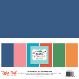 Echo Park -  Endless Summer - 12x12 Inch Coordinating Solids Paper Pack (ES274015)
