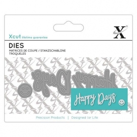 Xcut - Mini Sentiment Die (3pcs) - Happy Days