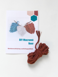 DIY pakket macramé veer brickred