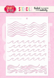 Craft & You Design - Waves A6 Stenci (SC022)