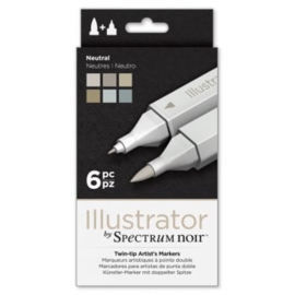 Spectrum Noir Illustrator 6 pennen set - Neutraal